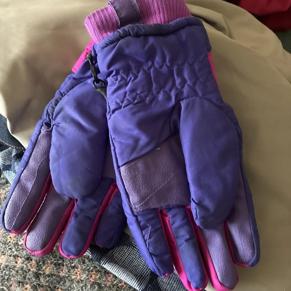 Vintage Saranac Snow Ski Gloves Women/Mens Sz XL Purple Hot Pink Warm 80s 90s